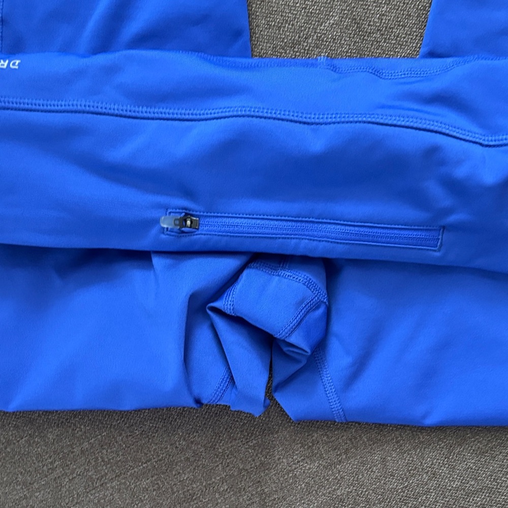 Nike Royal Blue Girls' Performance Leggings with White Swoosh - Picture 4 of 6